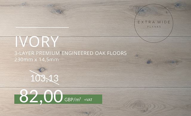 PREMIUM QUALITY ENGINEERED WOOD FLOORS IN IVORY COLOUR