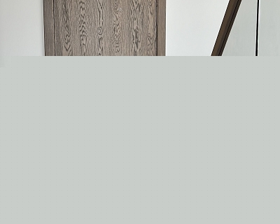 Oak floors, oak doors, oak stairs and oak deco wall - all in Graphite colour