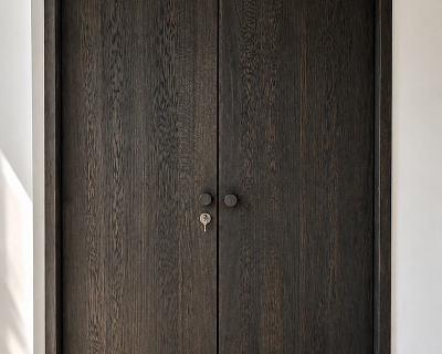 Velvet double oak doors in Brown Coffee colour with oak floors and stairs in Dunes
